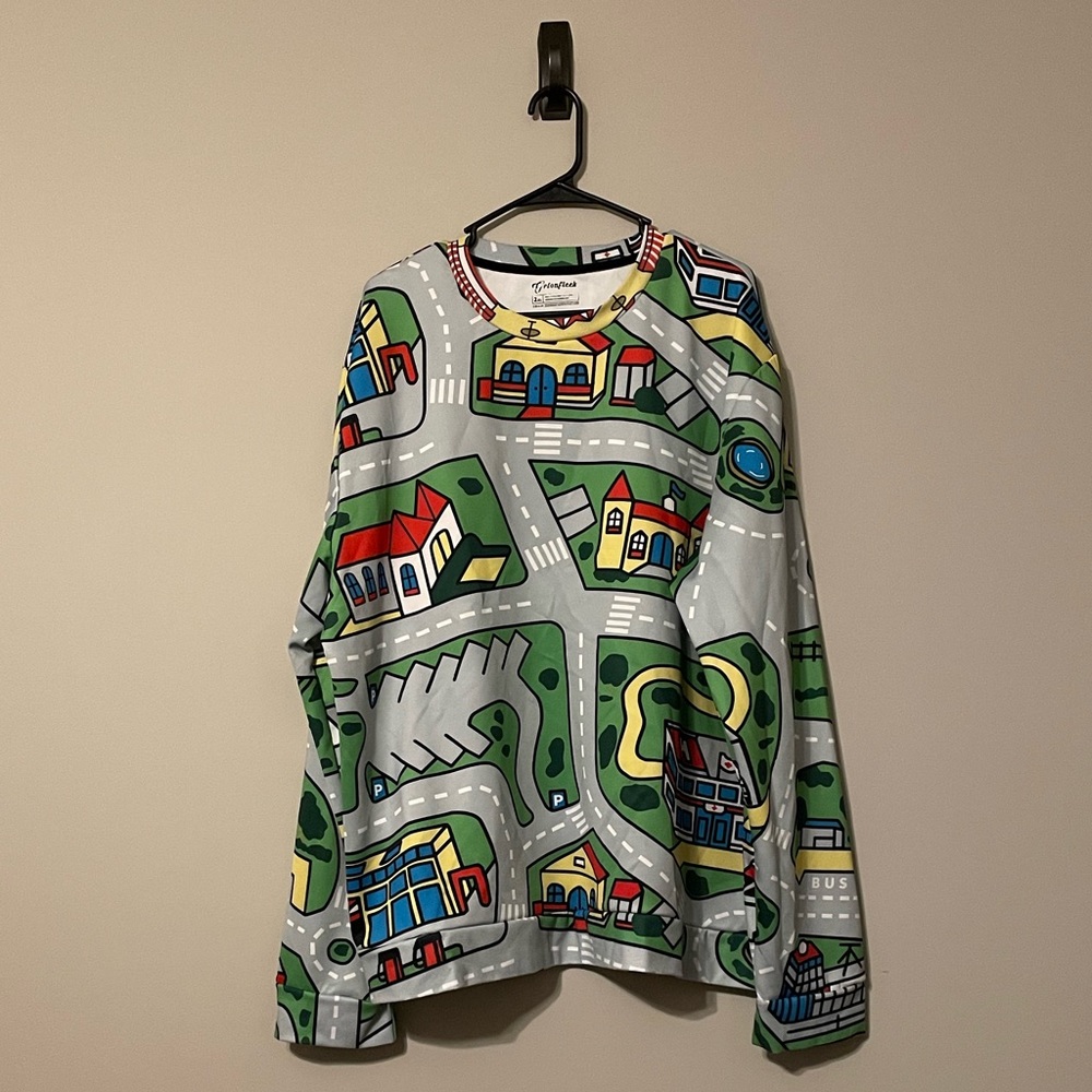 Get On Fleek play mat pattern crewneck sweatshirt and sweatpants set, men’s 2xl